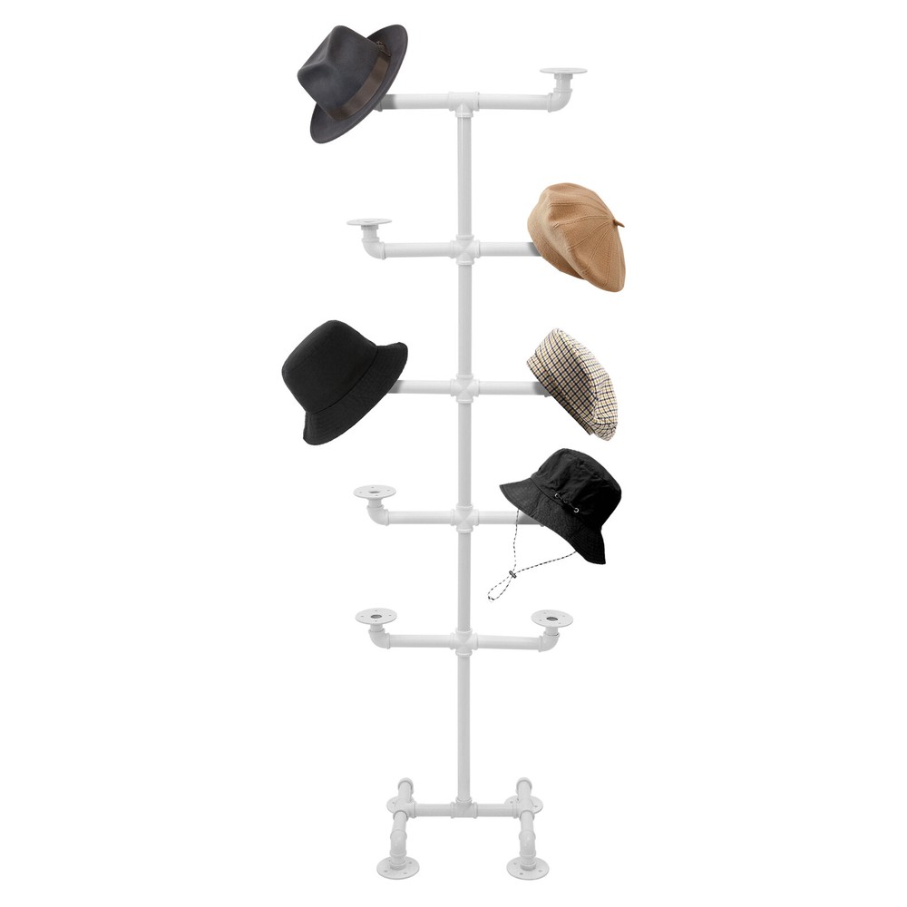 White Industrial Style Hat Stand Hat Display Rack Hat Storage Display Holder