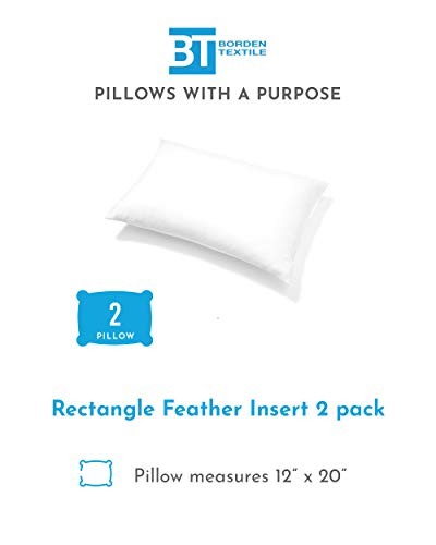 Pillow Inserts - Pack of 2 - Rectangular Decorative Throw or Sham 12" x 20"