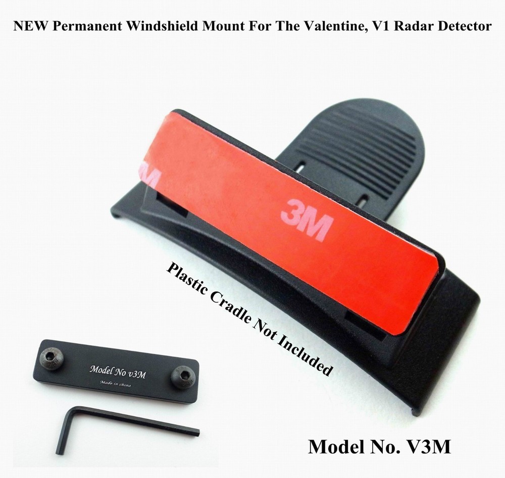 NEW Permanent Windshield Mount For The Valentine, V1, V2 Radar Detector