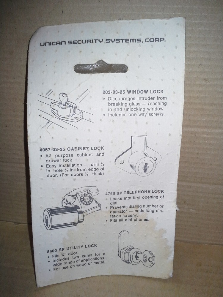 ilco Unican Security Products Brass Security Window Lock. NOS