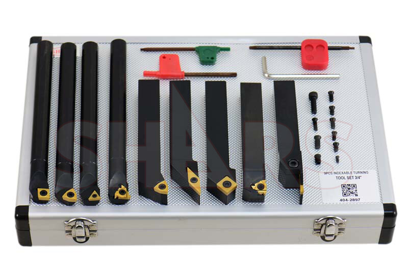 Shars 9pcs 3/4" Turning Threading + 5/8" Boring + Insert + Cert TCMT #]
