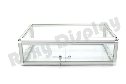 Glass Countertop Display Case Store Fixture Showcase with front lock #SC-KDFLAT