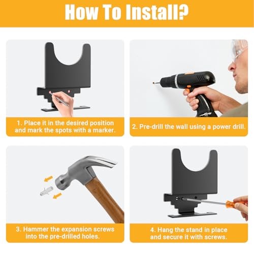 Angle Grinder Holder 4 PCS, Angle Grinder Stand with Discs Hook Rack & Cord