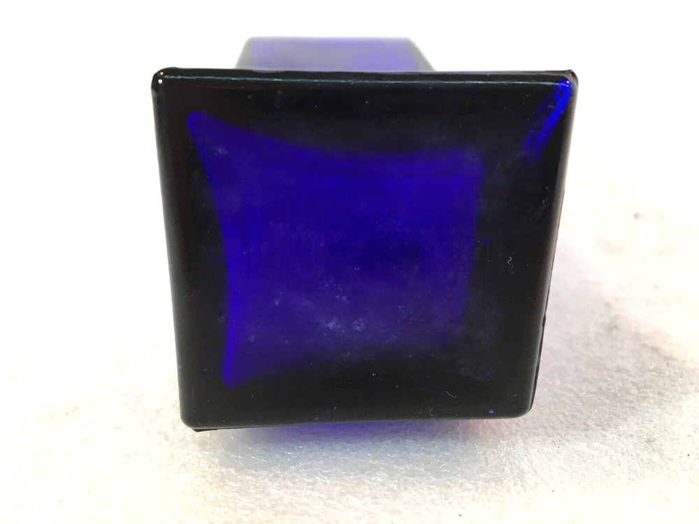 Cobalt Blue 9" Wavy Bottle w/Cork EMPTY