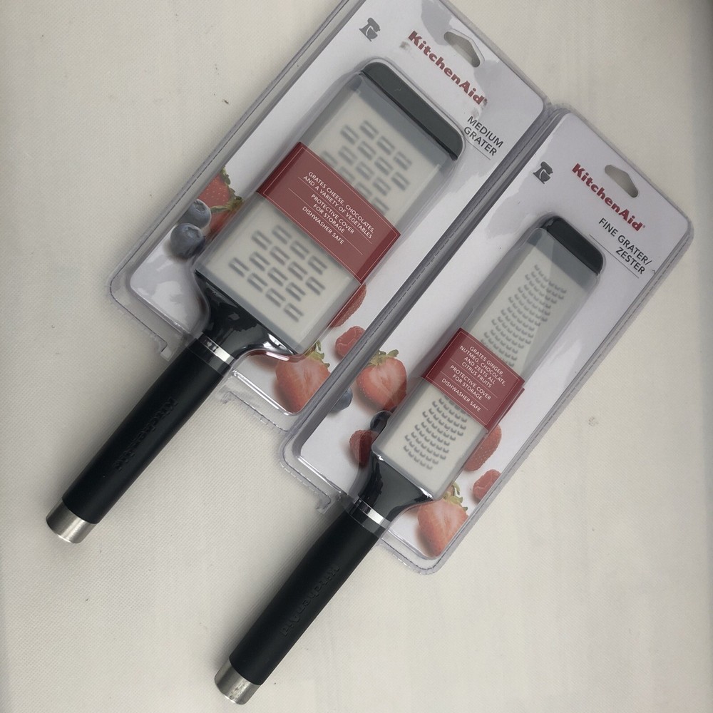 New KitchenAid Matte Black Medium Flat Grater and Fine Grater Zester