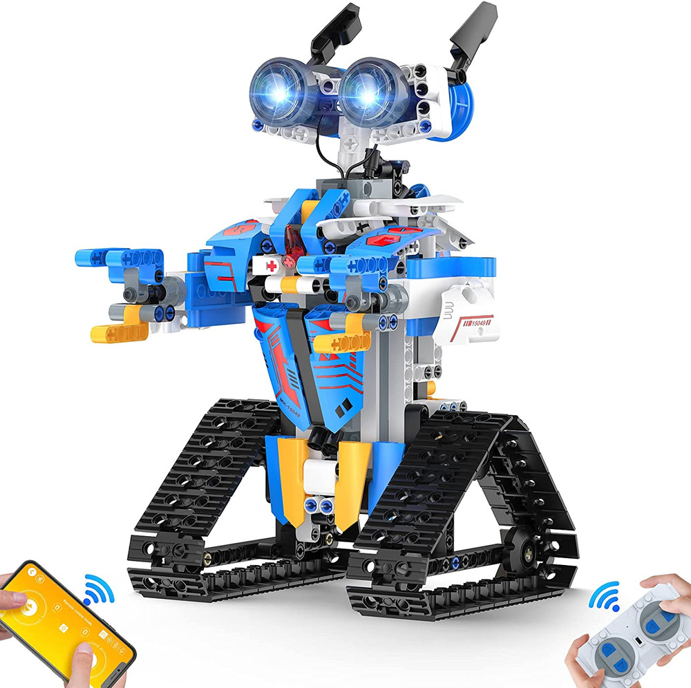 Robot Toy w/ App or Remote Control - STEM Science Programmable Building Block Ki