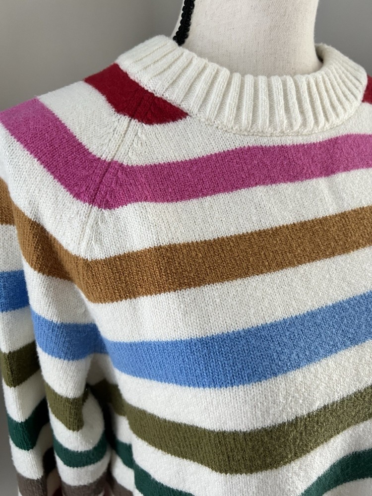 GAP Crewneck Happy Striped Sweater Size Medium EUC