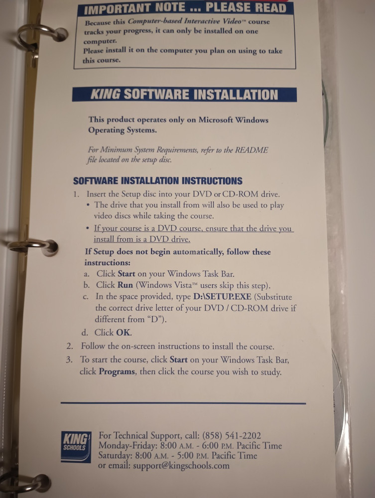 King Sport Pilot Interactive CD-ROM Knowledge Test Course Flight Instruction