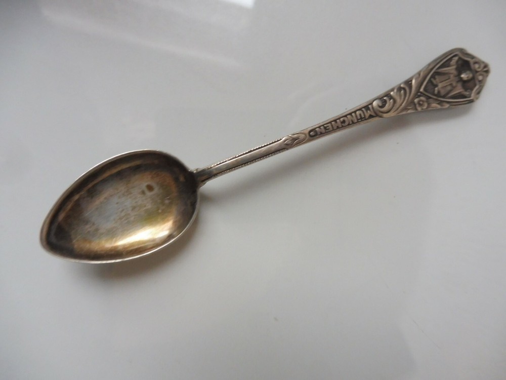 Old Decorative Spoon, 800 Silver, Stadtlöffel: Munich, Münchener Kindl