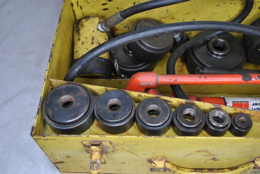 Geosource / ENERPAC 1/2" - 4” KNOCKOUT PUNCH & DIE SET HYDRAULIC PUMP RAM + CASE