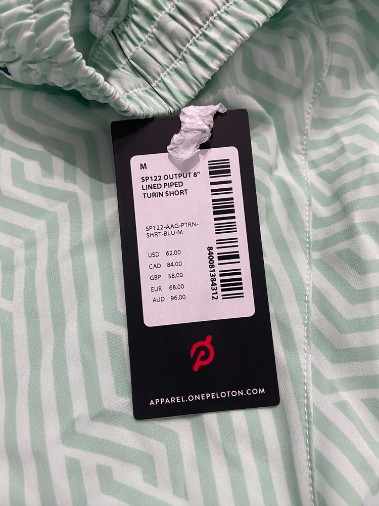 Peloton 8" Lined Piped Turin Shorts Training Workout Gym (SZ)
