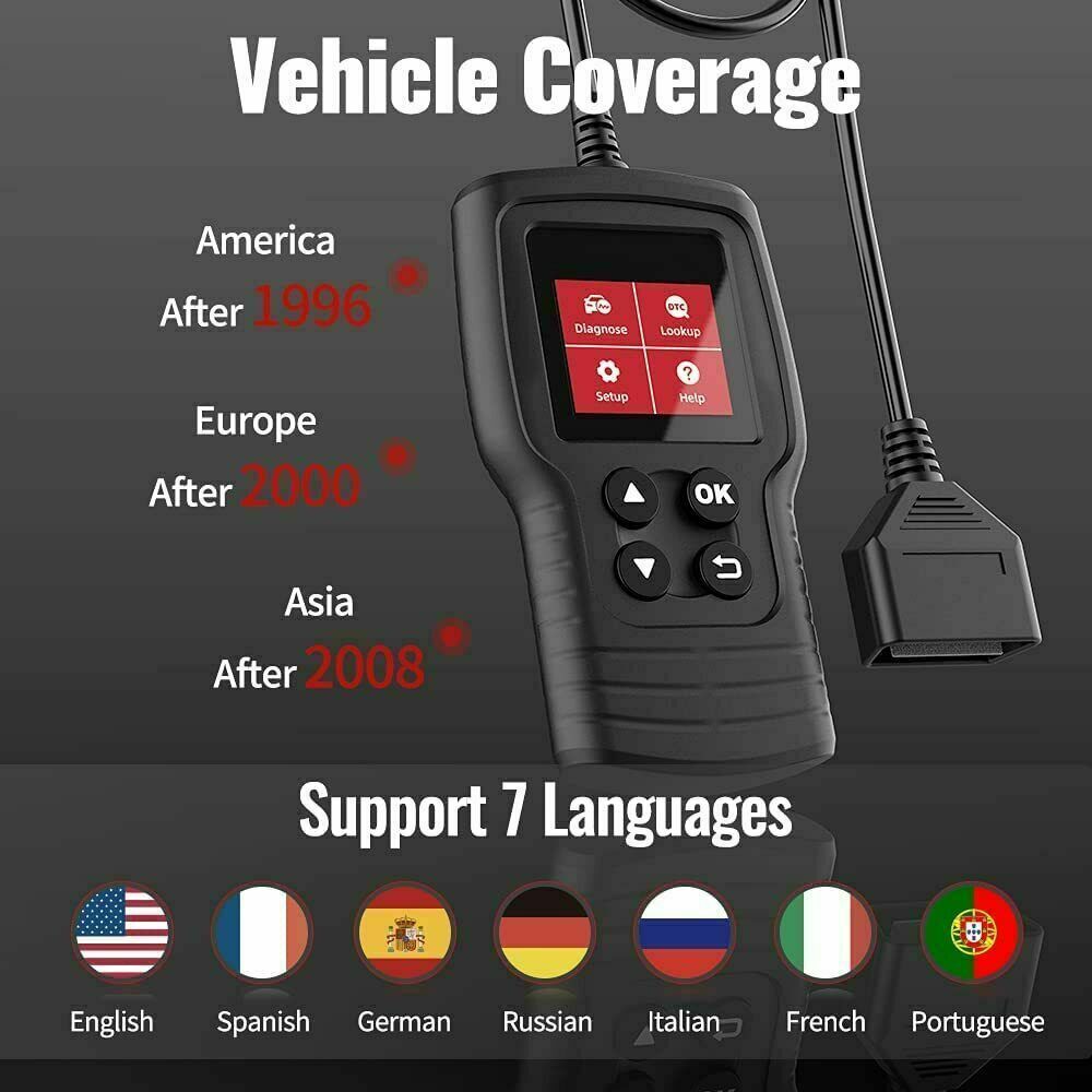 THINKOBD CR17 OBD2 Scanner OBD Code Reader Diagnostic Tool Check Engine Fault US