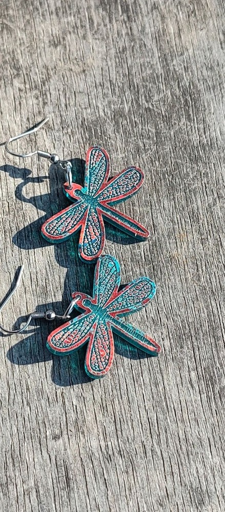 Unique dragonfly dangle earrings, 15 South