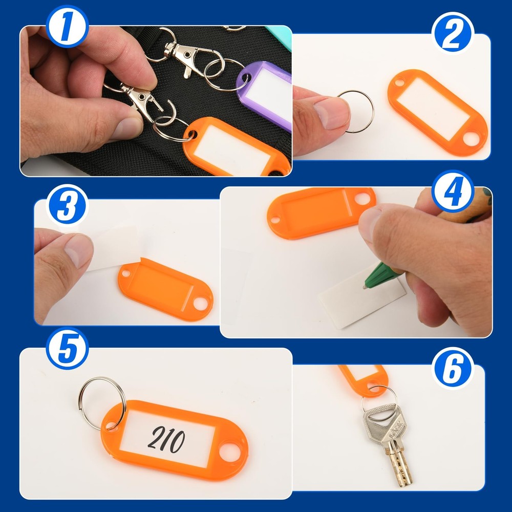Portable Zippered Key Organizer Handle Waterproof Binder 24 Hooks Tags Manager
