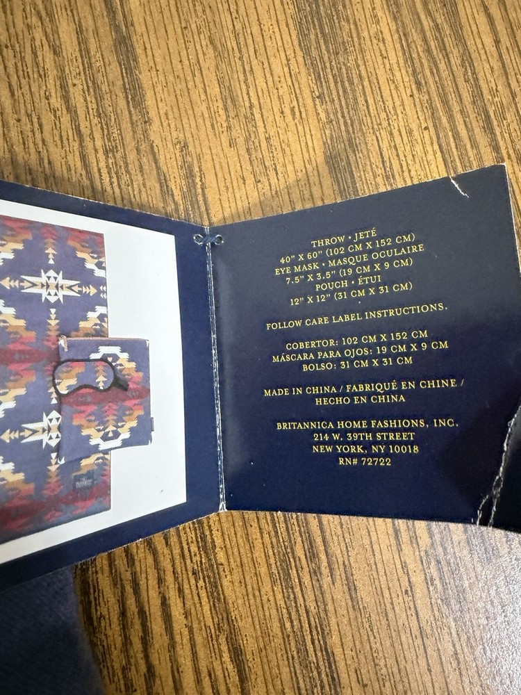 Pendleton Trow,Eye Mask and Travel Pouch
