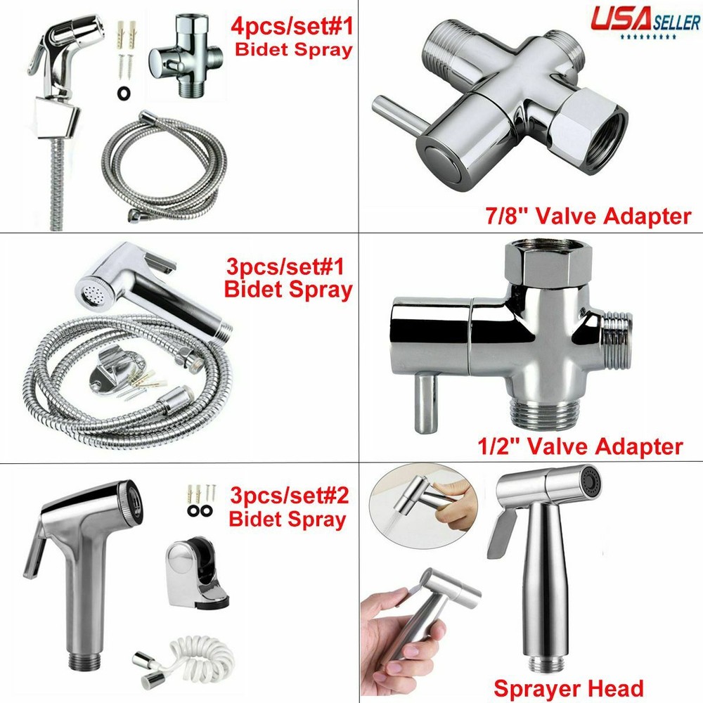 Bidet Spray Handheld Shattaf Bathroom Sprayer Shower Head /T-Adapter Or Hose Kit