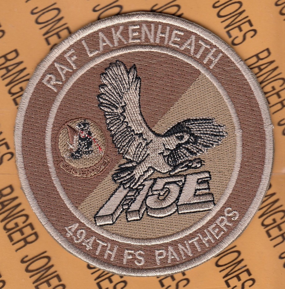 USAF Air Force 494th Fighter Sq FS Panthers RAF Lakenheath ~4" patch c/e