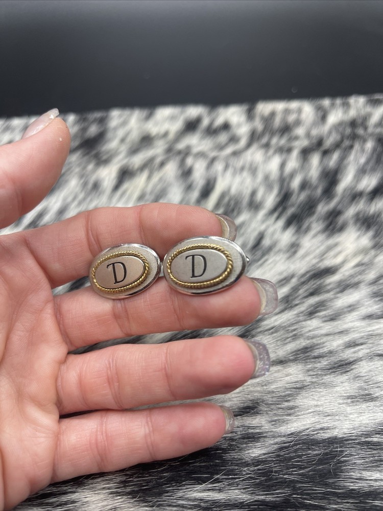 Stunning Silvertone Vintage Cuff Links #Q42