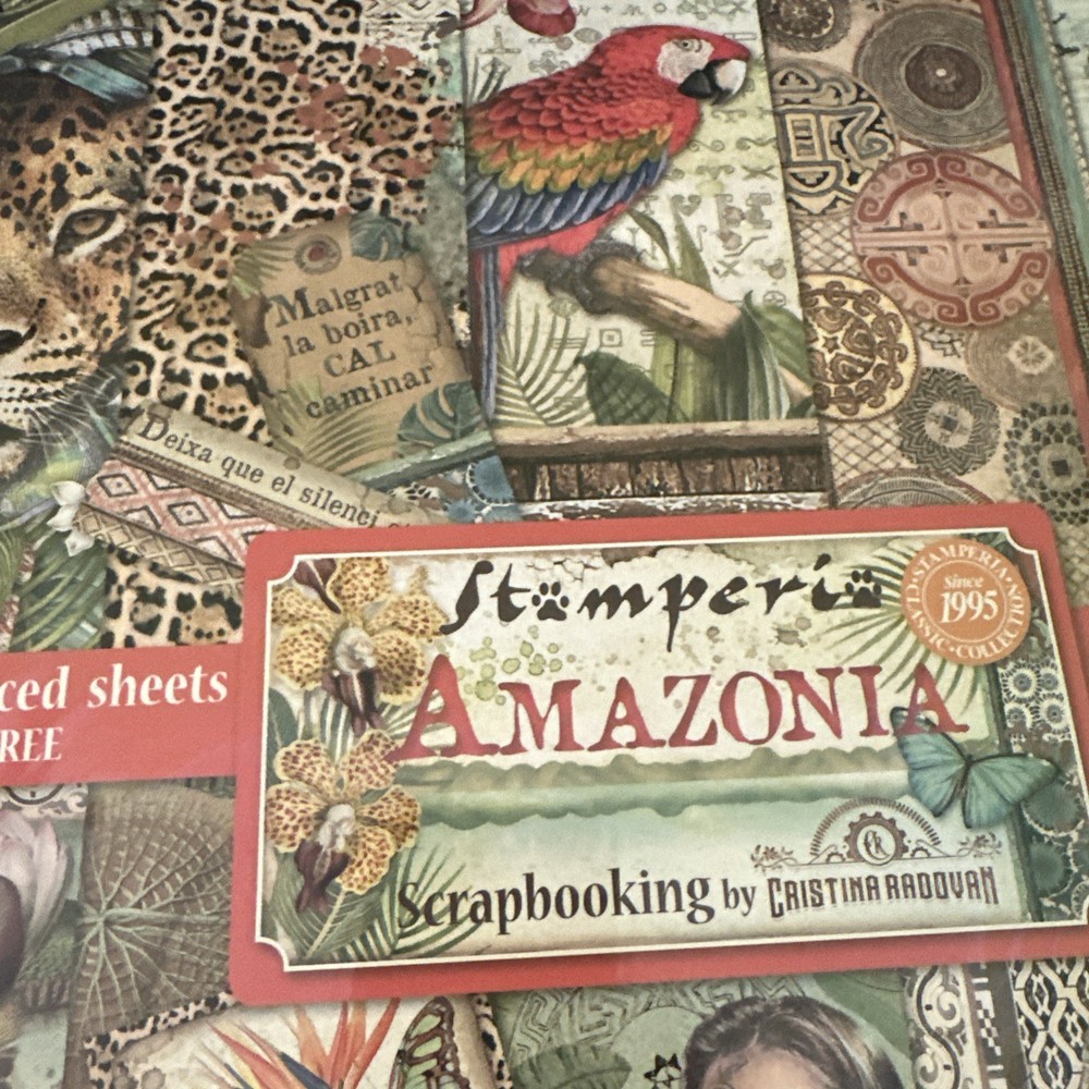 Stamperia Amazonia 12x12” 10 Double Faced Sheets Scrapbooking Journal