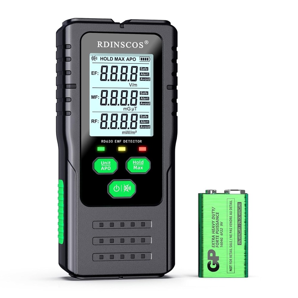 Smart EMF Meter for Home & Office: Three Radiation Detection with Mute Function