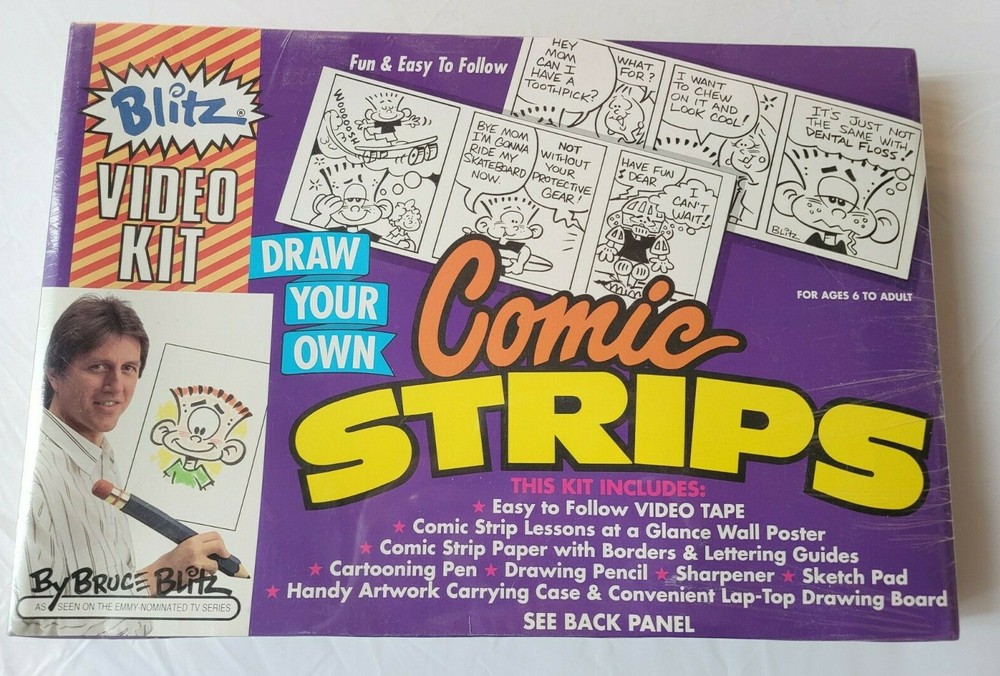 Vintage Blitz Video Kit How To Draw Comic Strips SEALED