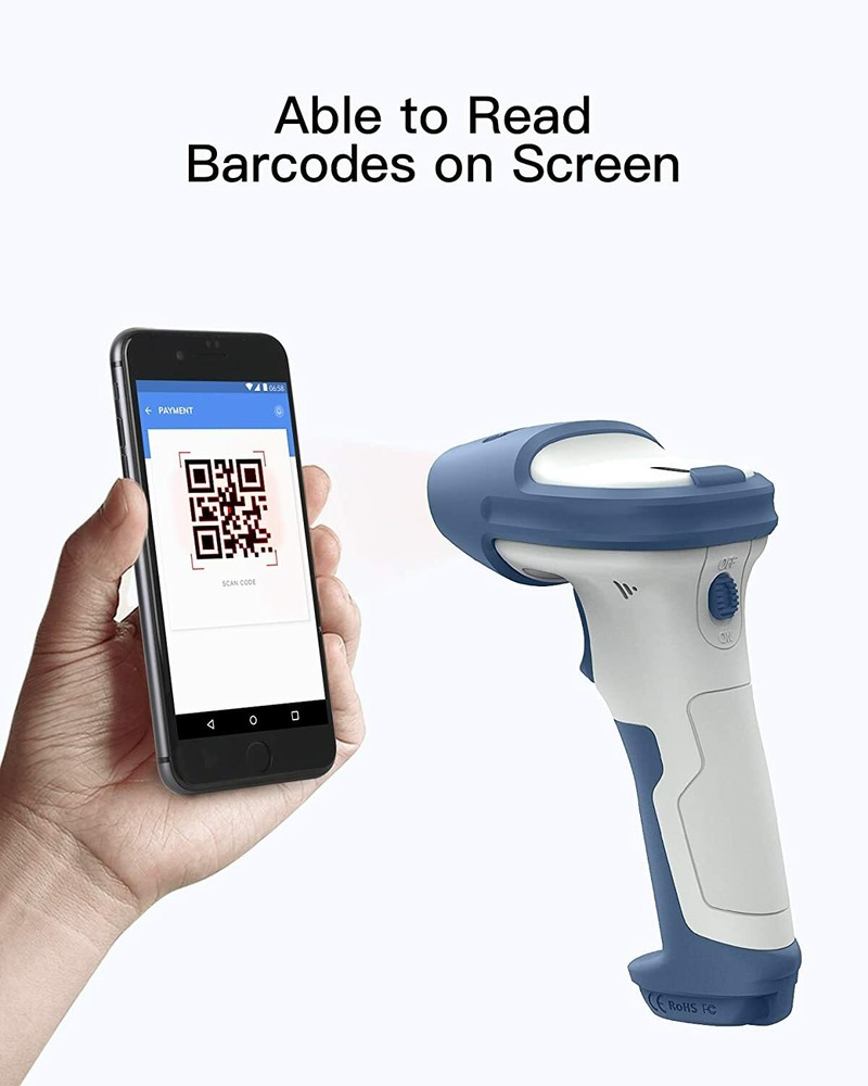 Inateck 2D Wireless Barcode Scanner 2.4Ghz GS1 Barcode Reader Gun Bluetooth 5.0