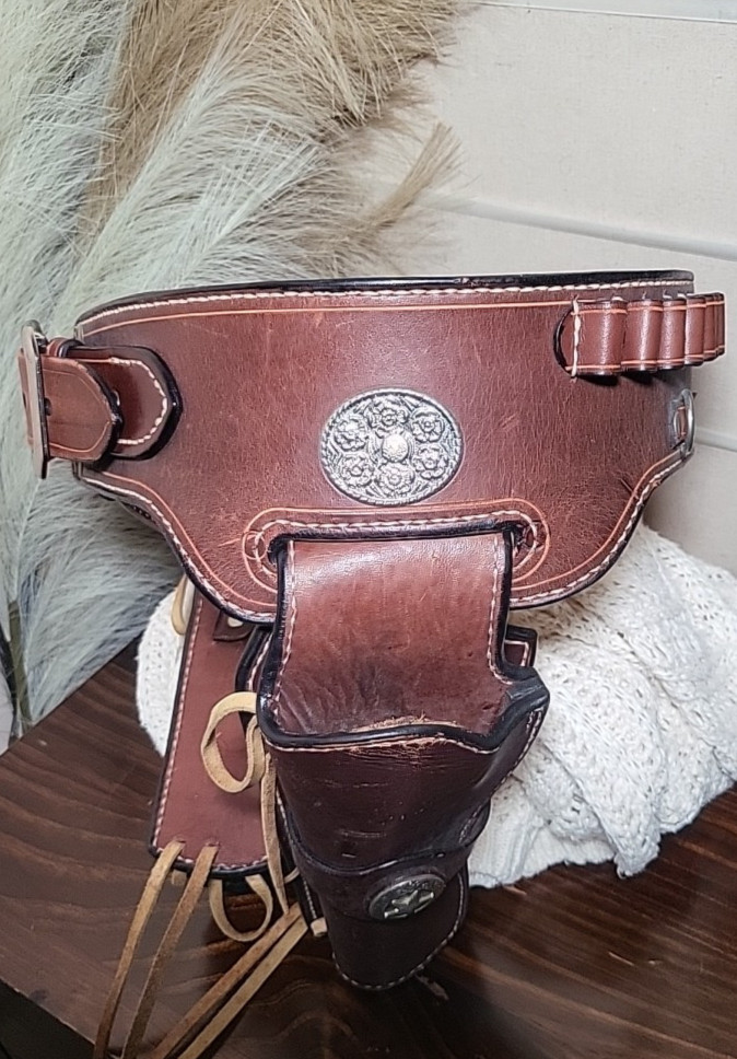 Western Action .38 Caliber Side-by-Side Holsters with Adjustable Belt