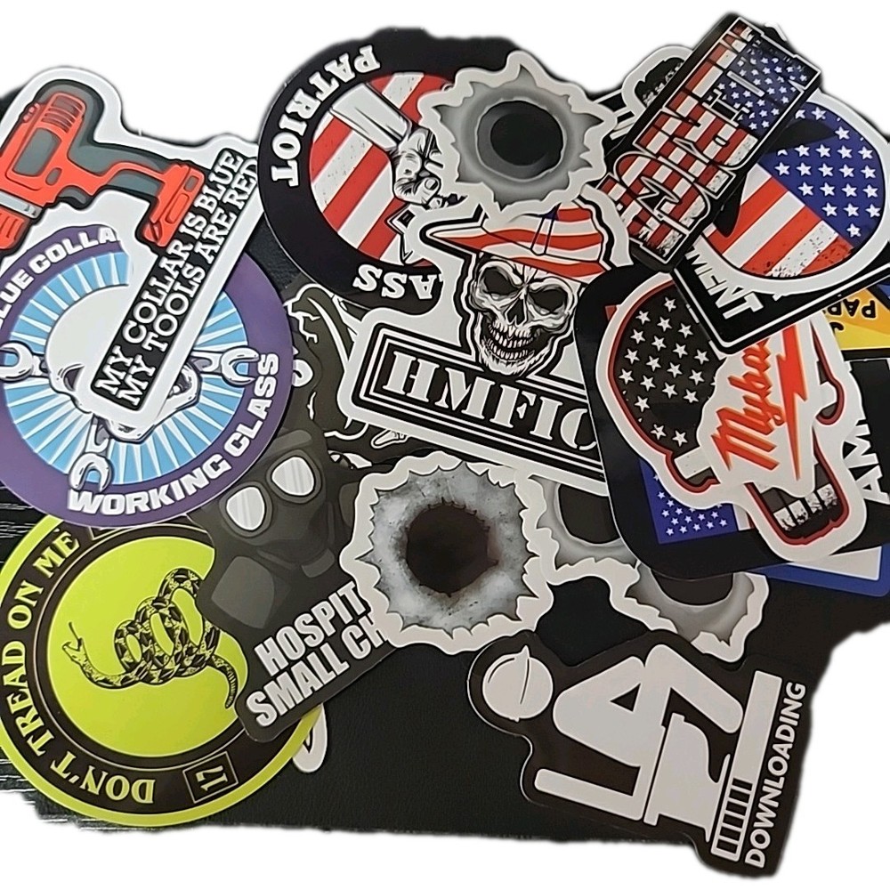 10 Pc Blue Collar Tool Box, Hardhat Stickers