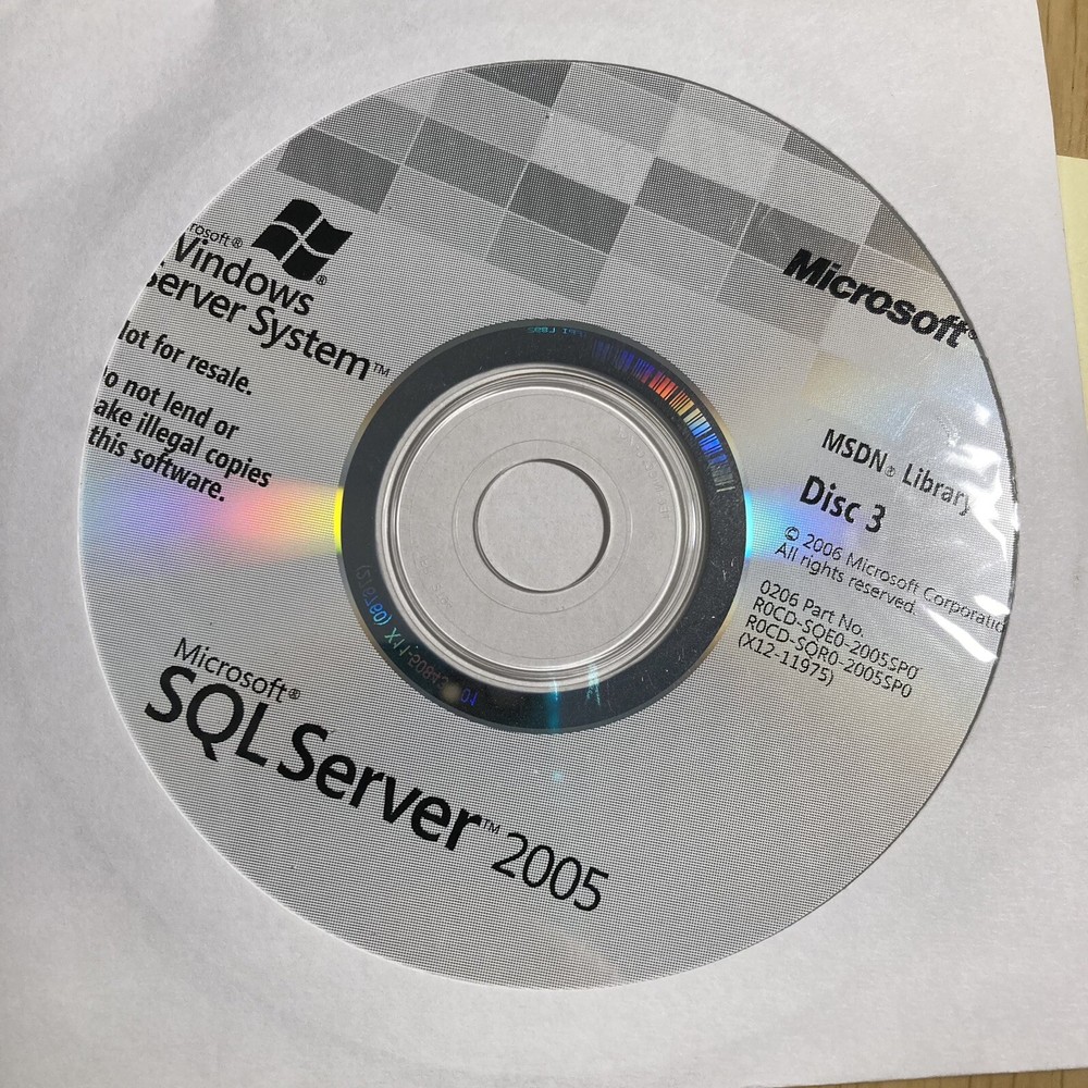 New Open Box Microsoft SQL Sever 2005 MSDN Library 3 Disc Set