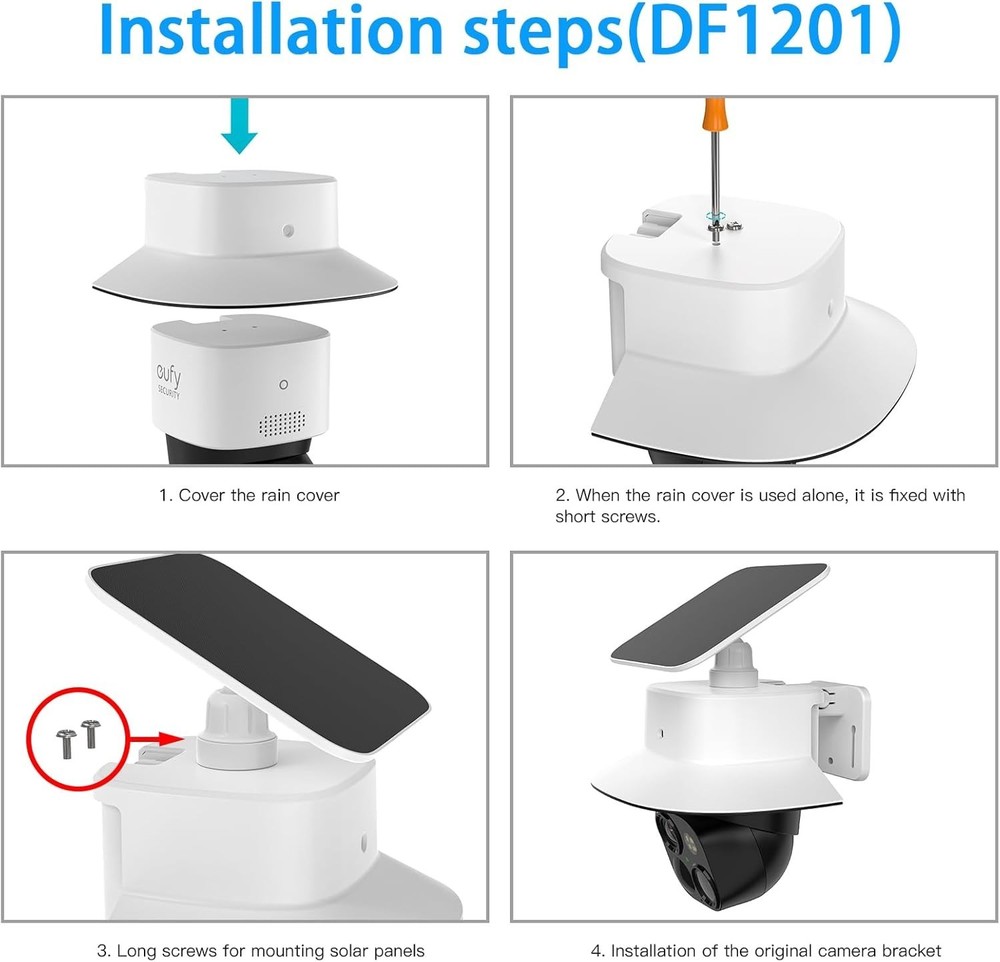 Rain Shade Cover Compatible with Eufy SoloCam S340, Solar Security Camera