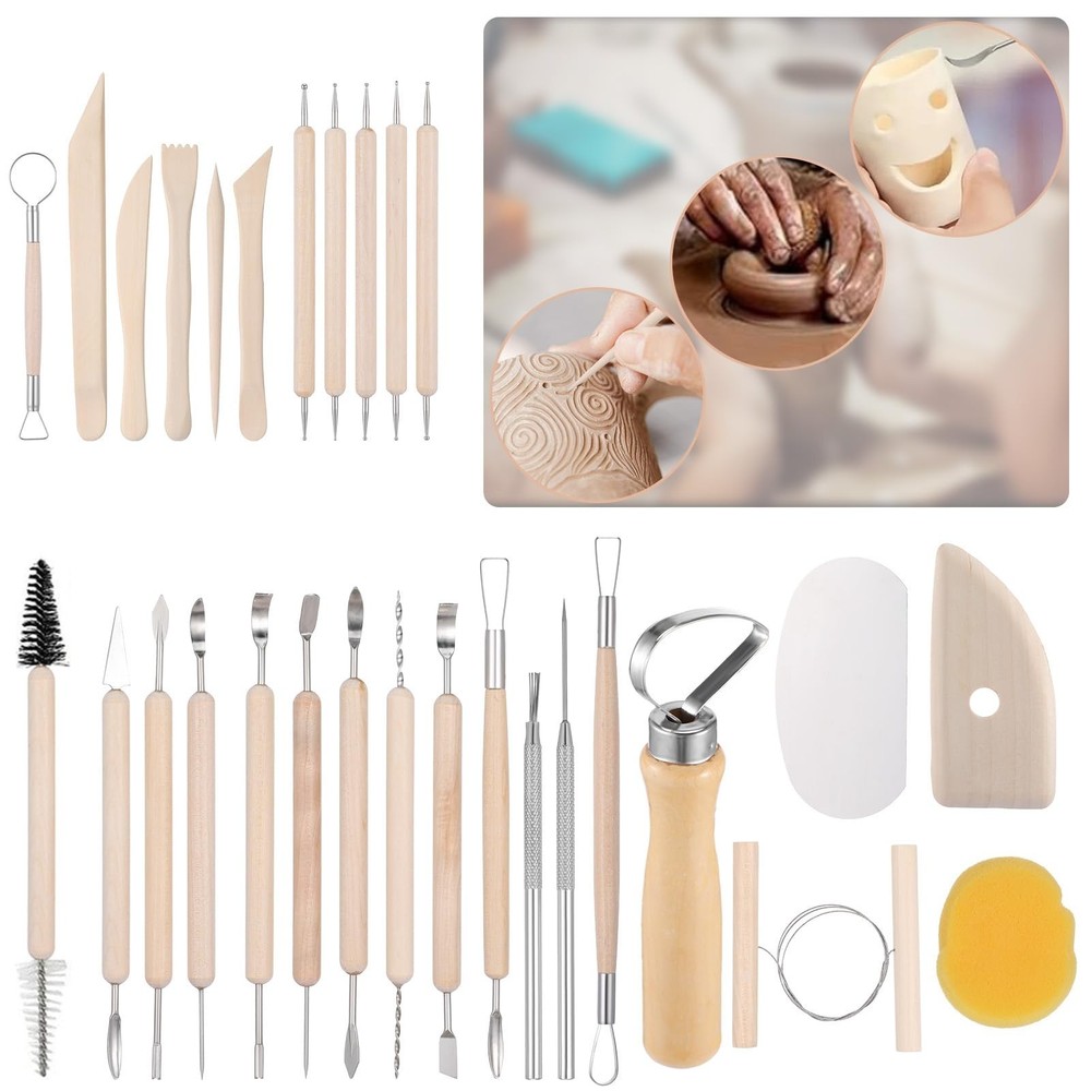 Clay Tools 43PCS Pottery Tools Clay Sculpting Tools Polymer Clay Tools Kit Ce...