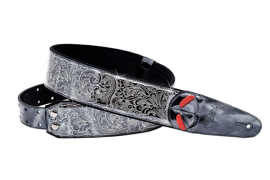 RightOn! Mojo Revolver Guitar Strap; Titanium