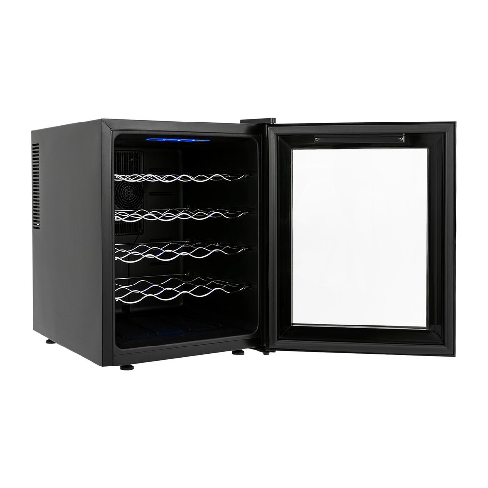 Black Wine Fridge 48L 20-Bottles Small Wine Cooler Rectangular Wine Cellar 110V