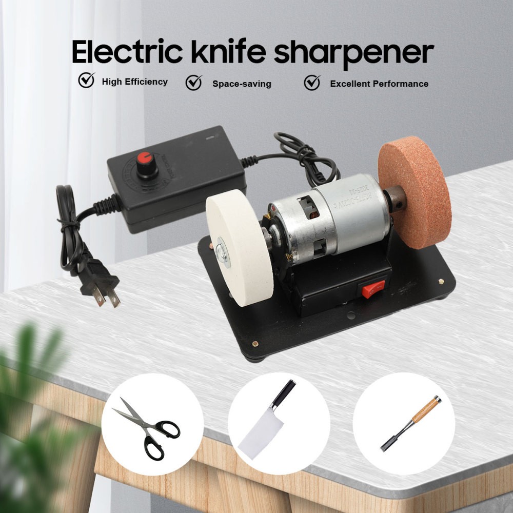 Electric Benchtop Grind Sander Adjustable Variable Speed Table Grinding Machine
