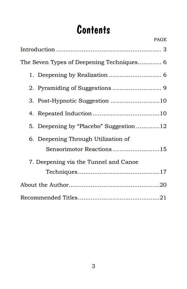 The Seven Best Techniques for Deepening Hypnosis by Harry Arons