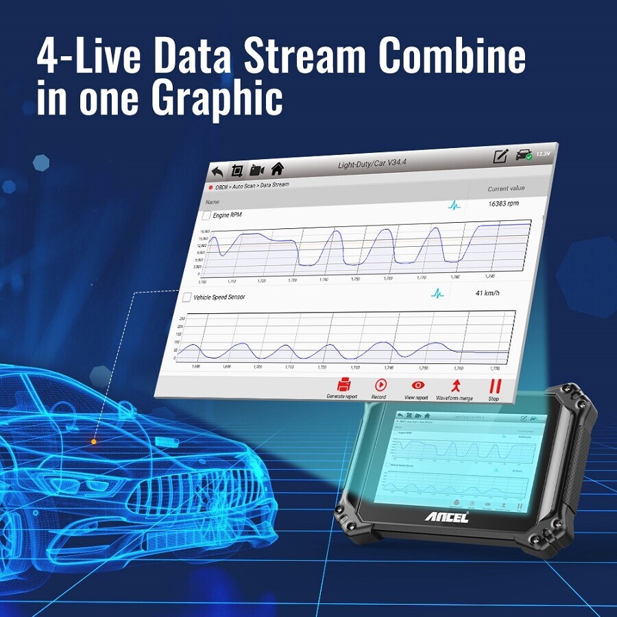 ANCEL V6 PRO+ All Systems Bidirectional OBD2 Scanner Diagnostic Key Programming