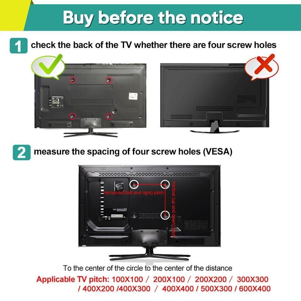 TV WALL MOUNT Fixed Full Motion BRACKET VESA（14-42“) 55lbs Loading Capacity US