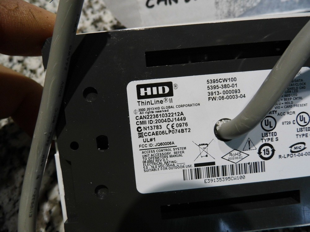 USED HID THINLINE II CARD READER CAN22361032212A