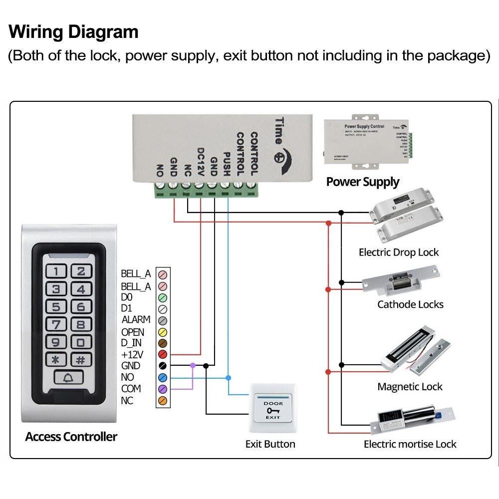 HFeng Standalone IP68 Waterproof RFID Access Control Keypad Metal Card Reader