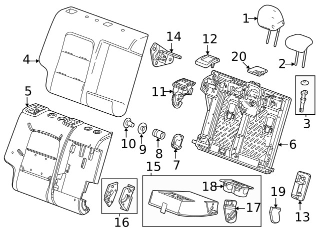 Genuine GM Headrest Guide 26547375
