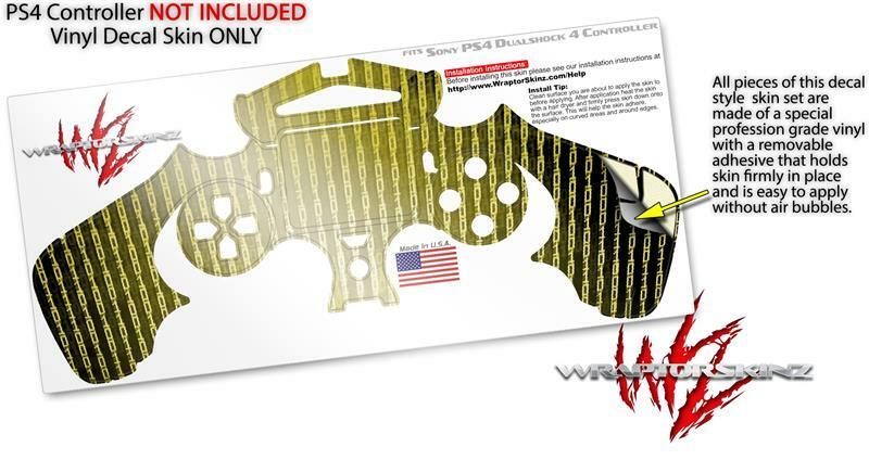 Skin for Sony PS4 Controller Binary Rain Yellow