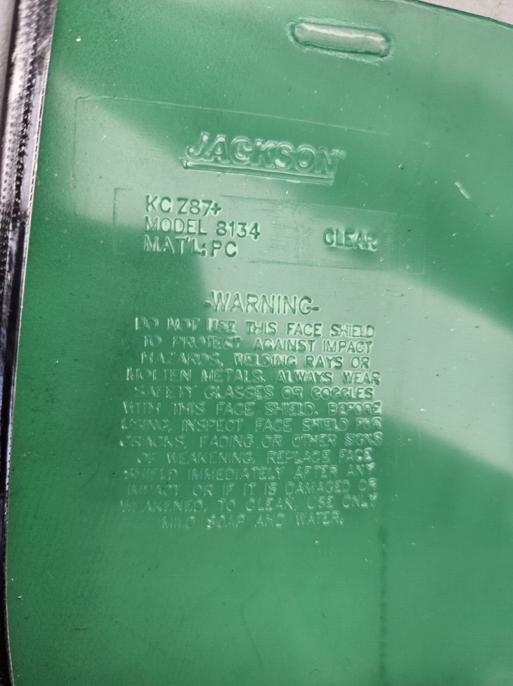 (25 Pack) Jackson Safety Polycarbonate Face Shield Windows 8134