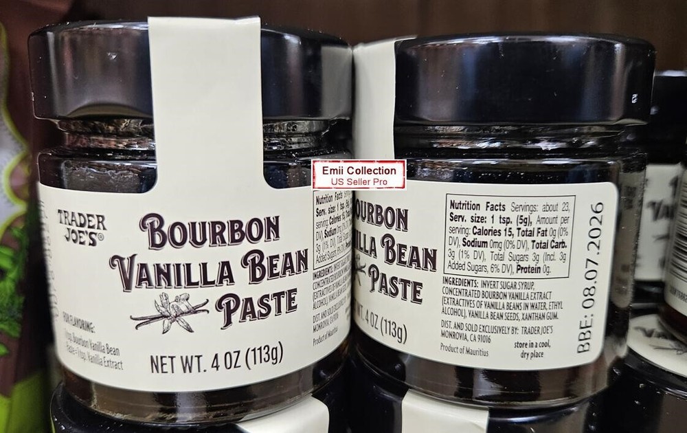 Trader Joe's Bourbon Vanilla Bean Paste 4oz 113g (2 Bottles)