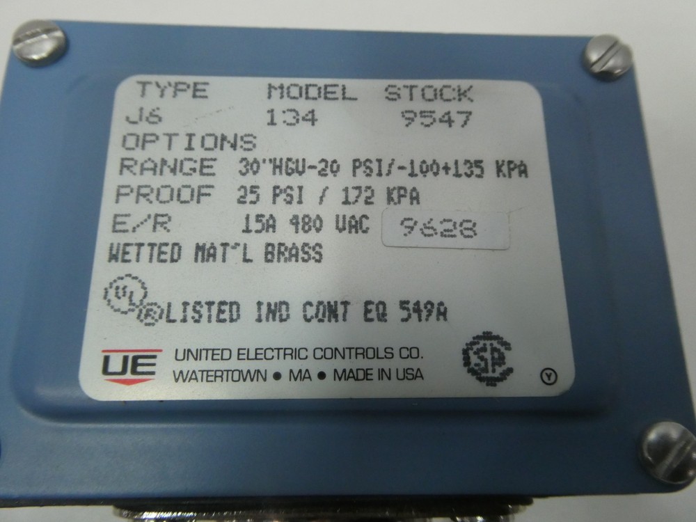 United Conveyor J6-134 Pressure Switch
