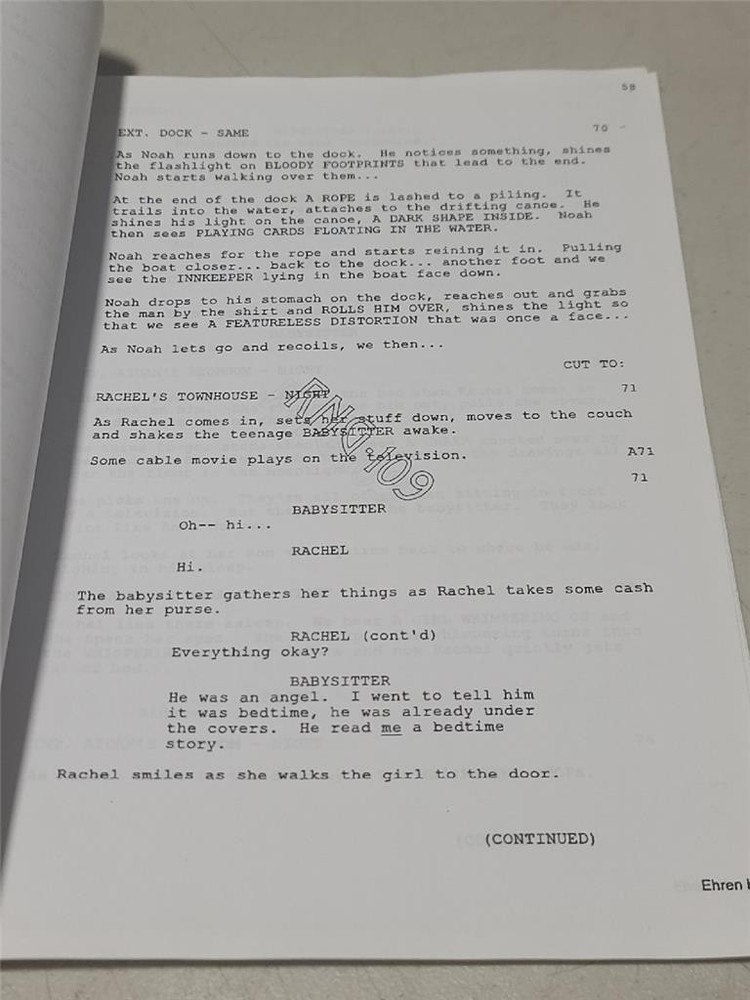 The Ring 10/3/2001 Shooting Screenplay Script by Ehren Kruger