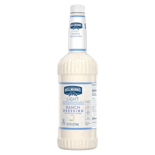 Hellmann s Classics Light Ranch Salad Bar Dressing Bottle, 32 Ounce, 6 Per Case