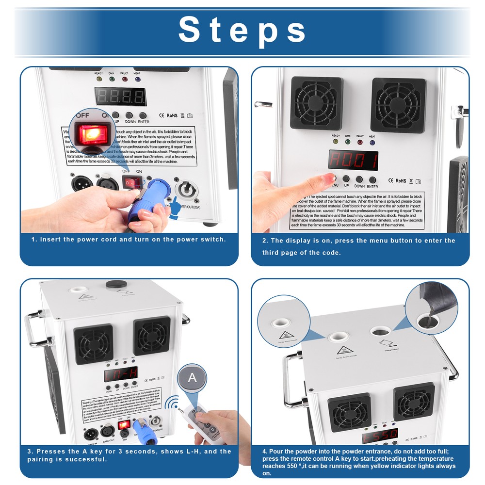 700W Cold Spark Machine DMX Stage Firework Machine & Flight Case For Wedding