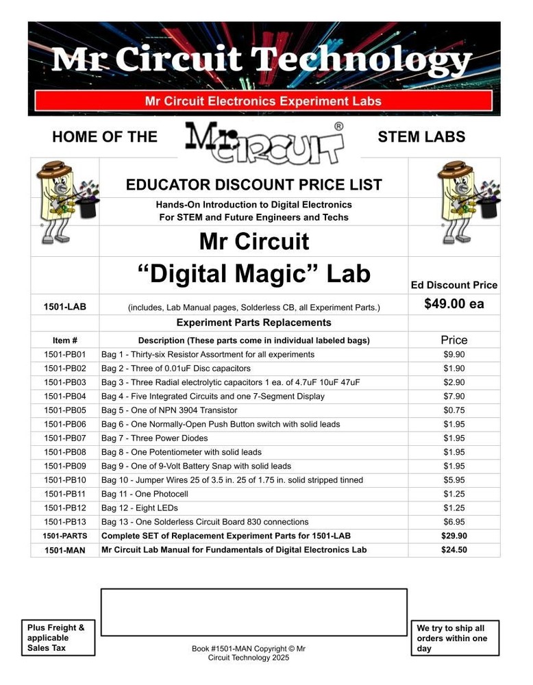 1501-LAB Mr. Circuit Digital Magic Electronics Lab - STEM Education