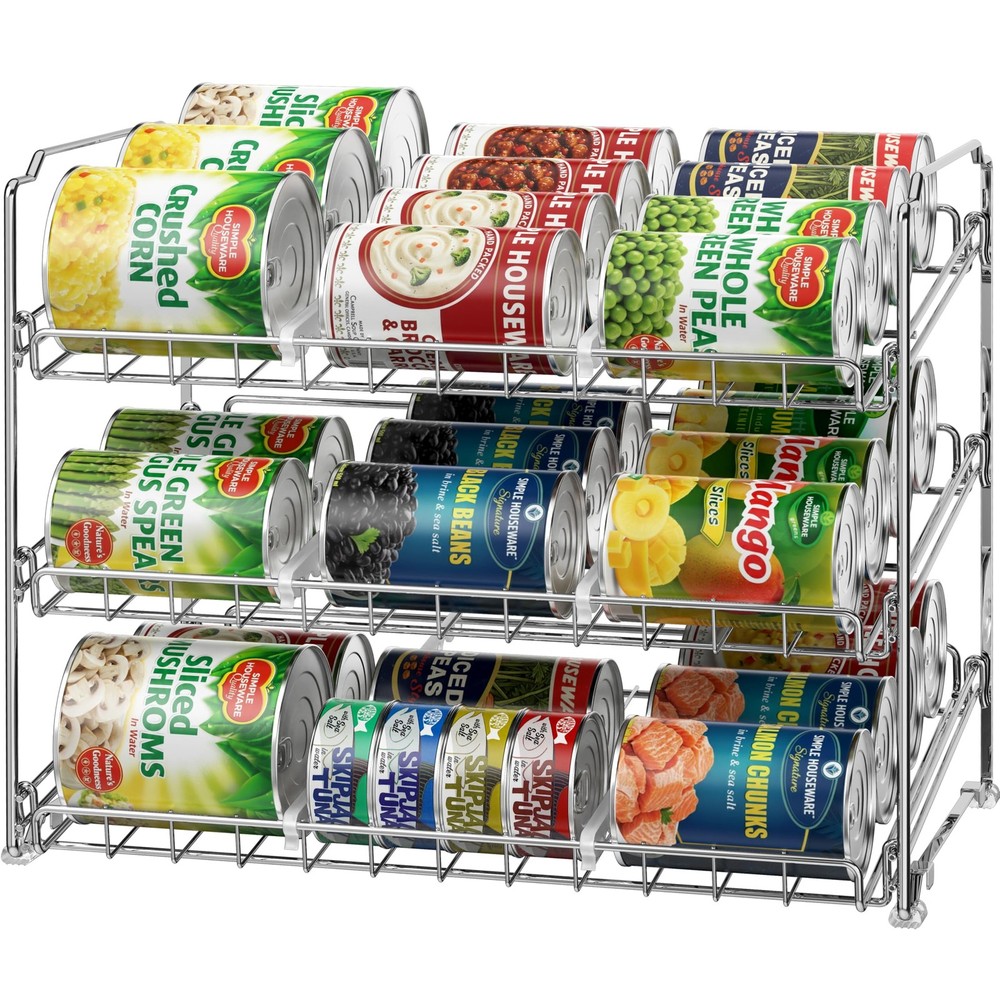 Simple Houseware Stackable Can Organizer Rack for Pantry/Cabinet – 11.5" D x ...