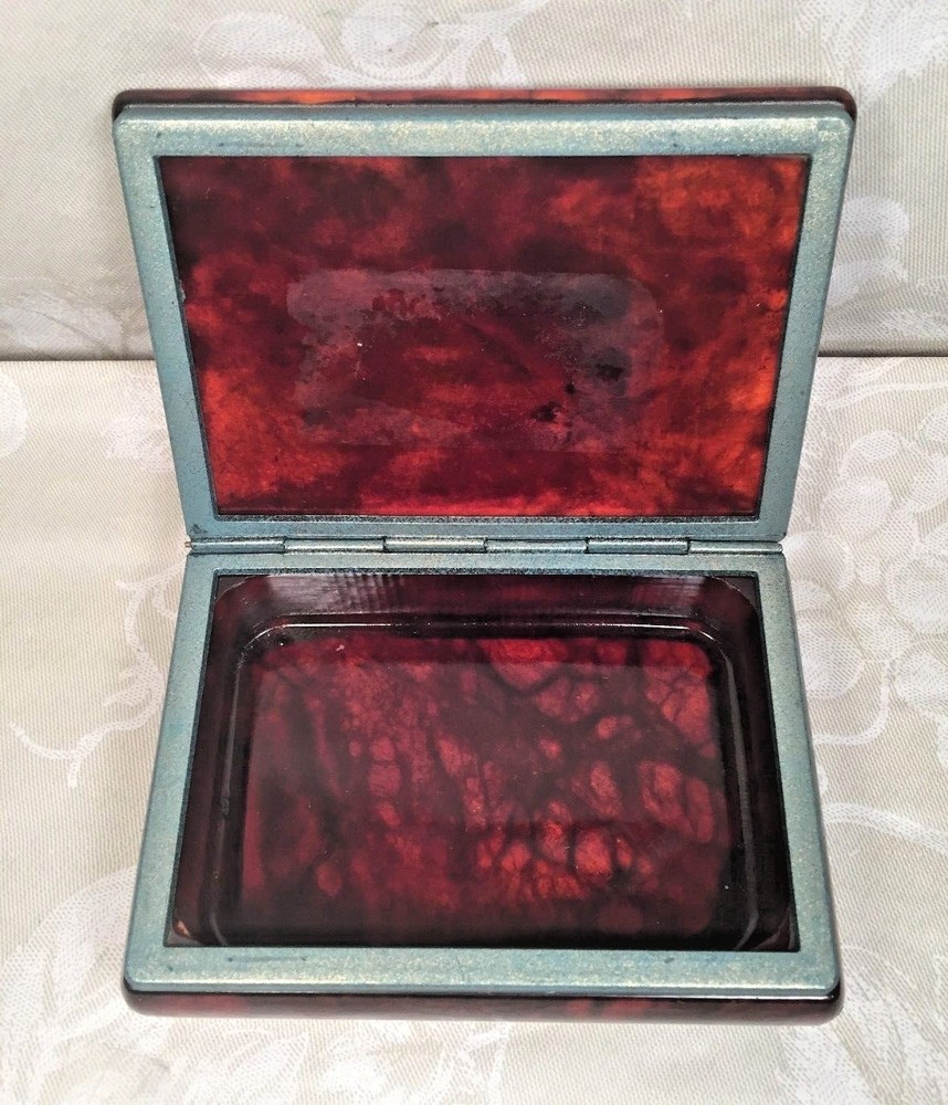 Vintage Decorative Alabaster Box Hinged Top Italy